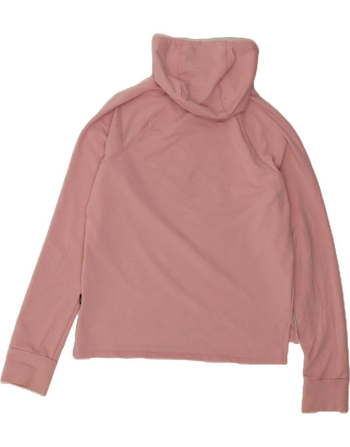 REEBOK Womens Graphic Hoodie Jumper UK 14 Medium Pink Cotton Vintage Reebok and Second-Hand Reebok from Messina Hembry 