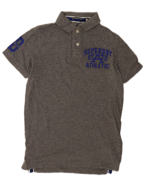Camisa polo masculina Superdry Graphic cinza médio algodão