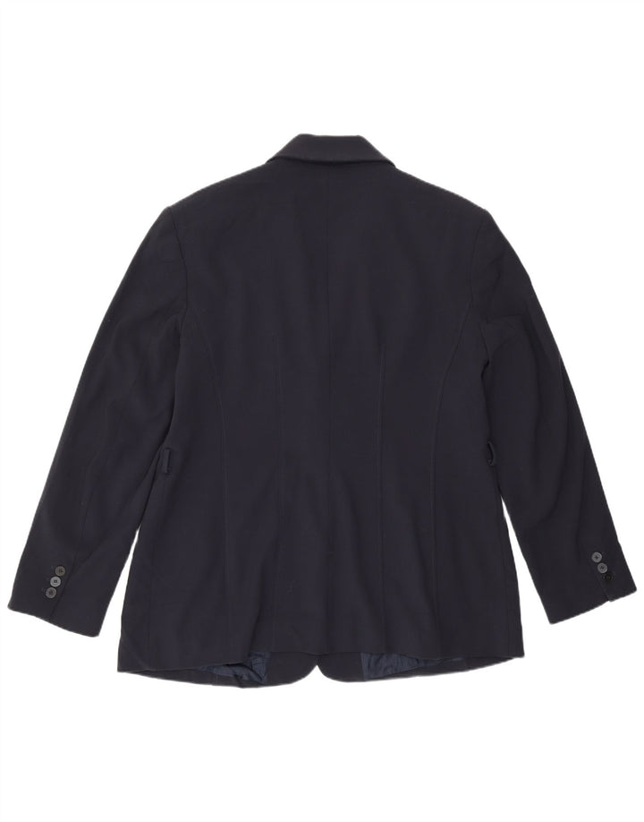 Jaqueta blazer feminina Zara UK 18 XL azul marinho poliéster
