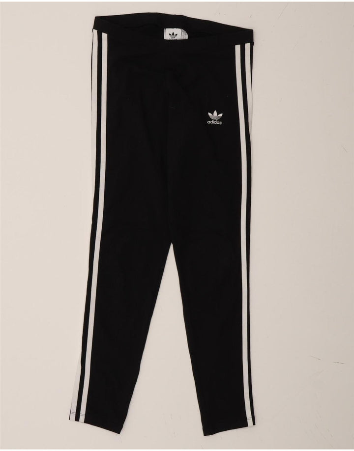 Leggings Adidas Femininas UK 10 Pequenas Algodão Preto