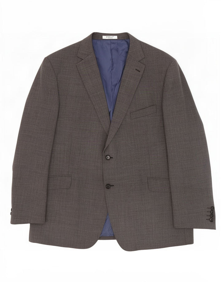 Jaqueta blazer masculina de 2 botões Marks & Spencer Reino Unido 48 2XL lã cinza