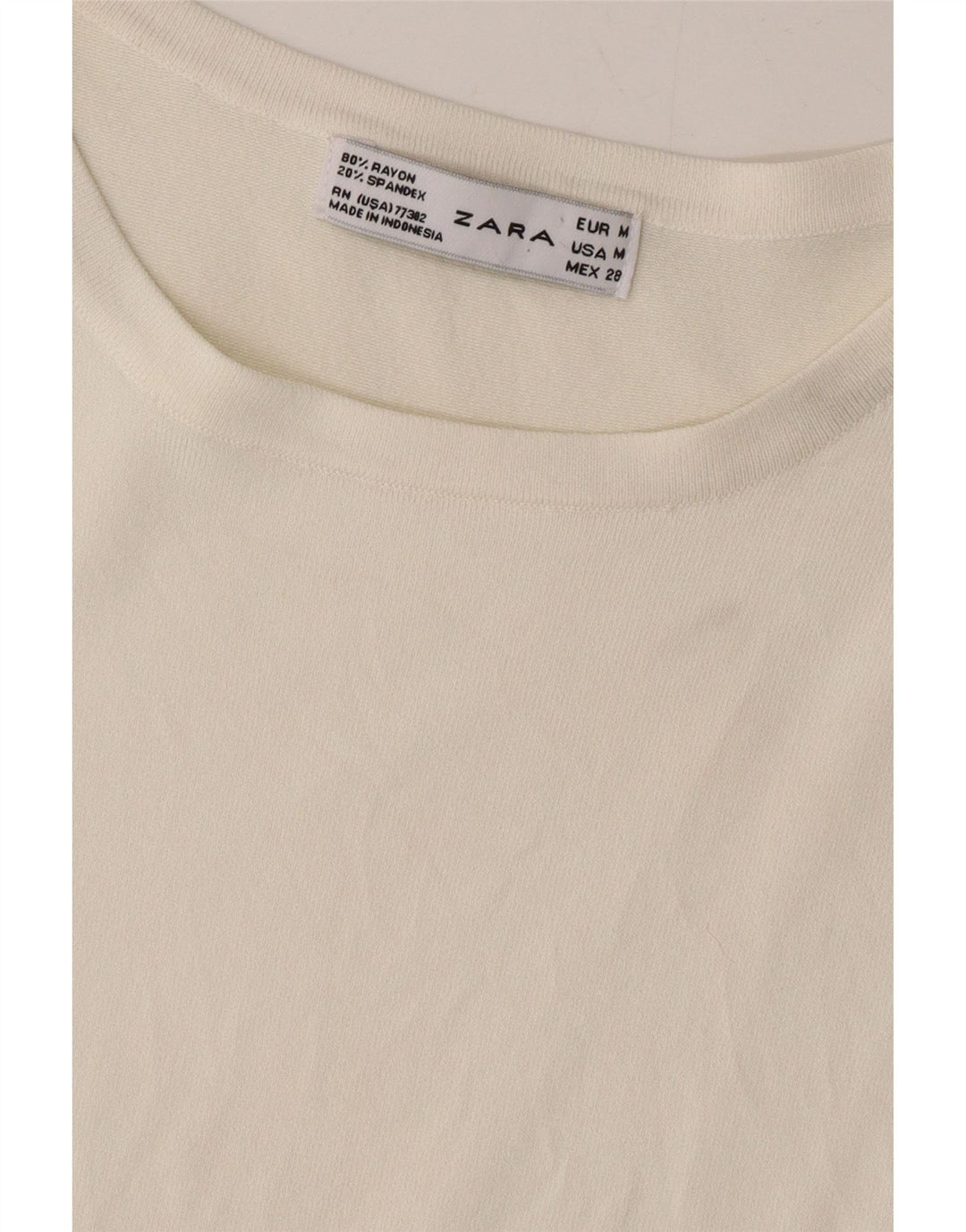 ZARA Womens Vest Tank Top UK 12 Medium Off White Rayon Vintage Zara and Second-Hand Zara from Messina Hembry 