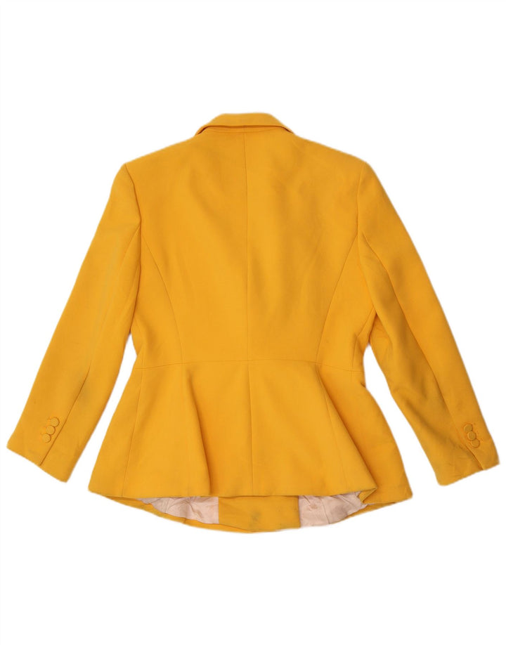 Jaqueta blazer feminina Zara com peito duplo Reino Unido 14 grande amarelo