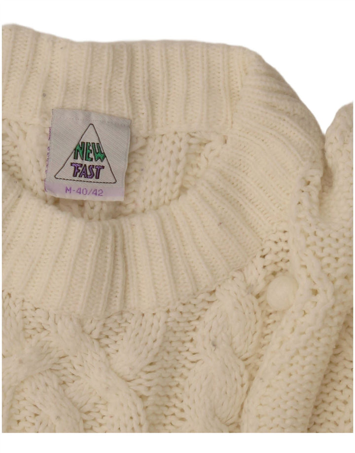 Novo suéter feminino rápido com gola redonda, suéter ue 40/42 médio branco