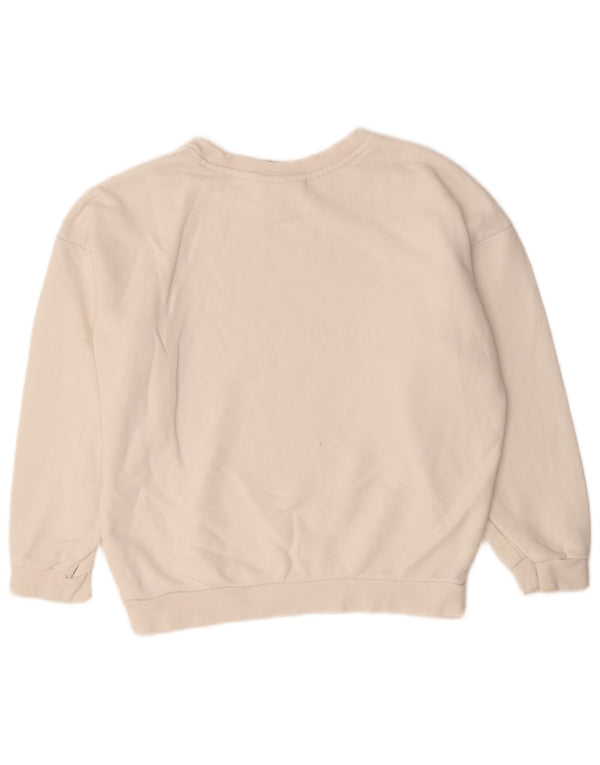 Adidas Womens Oversized Crop Graphic Moletom Jumper Reino Unido 8 Pequeno Branco