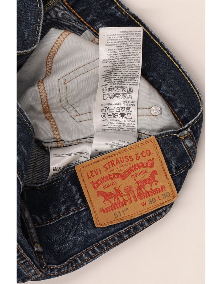 Levi's Masculino 511 Slim Jeans W30 L30 Azul Algodão