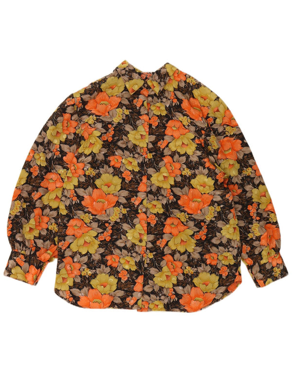 Camisa feminina VINTAGE UK 16 grande floral multicolorida