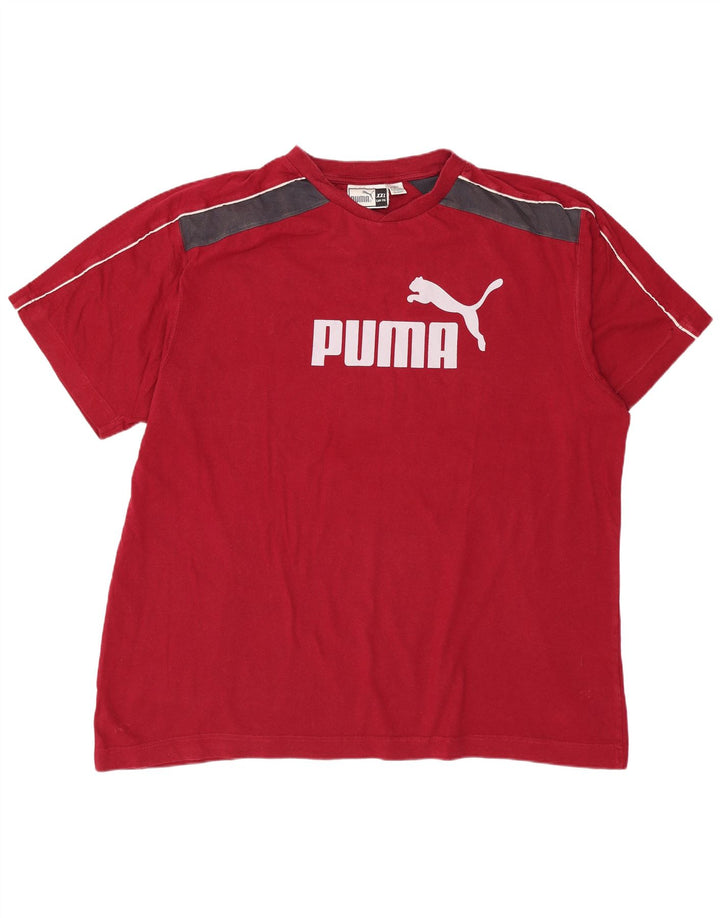 Camiseta gráfica masculina PUMA Top 2XL vermelho colorblock