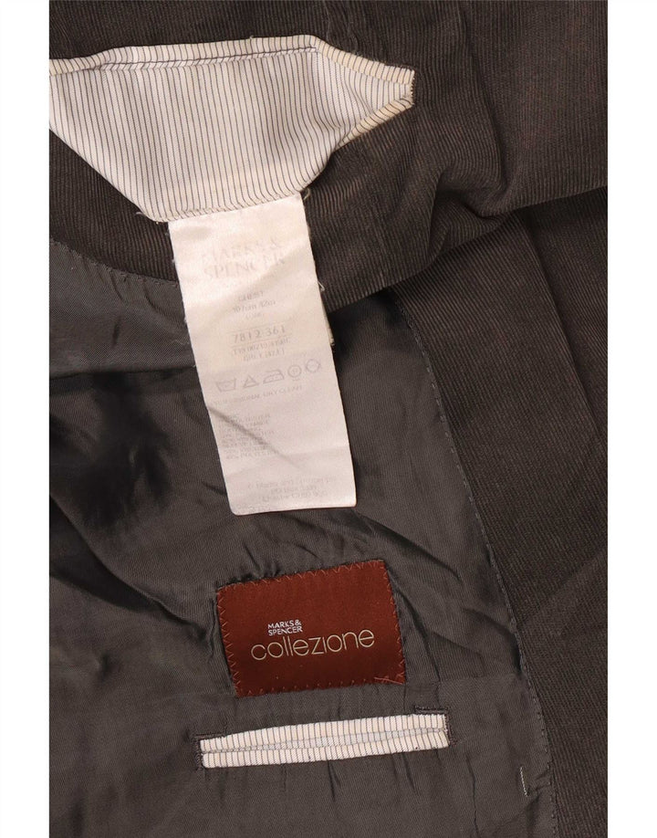 Jaqueta Blazer masculina de 2 botões Marks & Spencer UK 42 XL Poliéster cinza