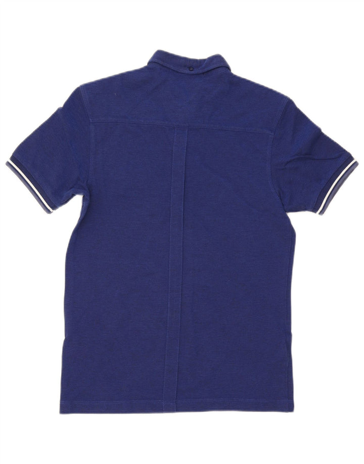 Camisa polo masculina Fred Perry pequena listrada azul marinho de algodão