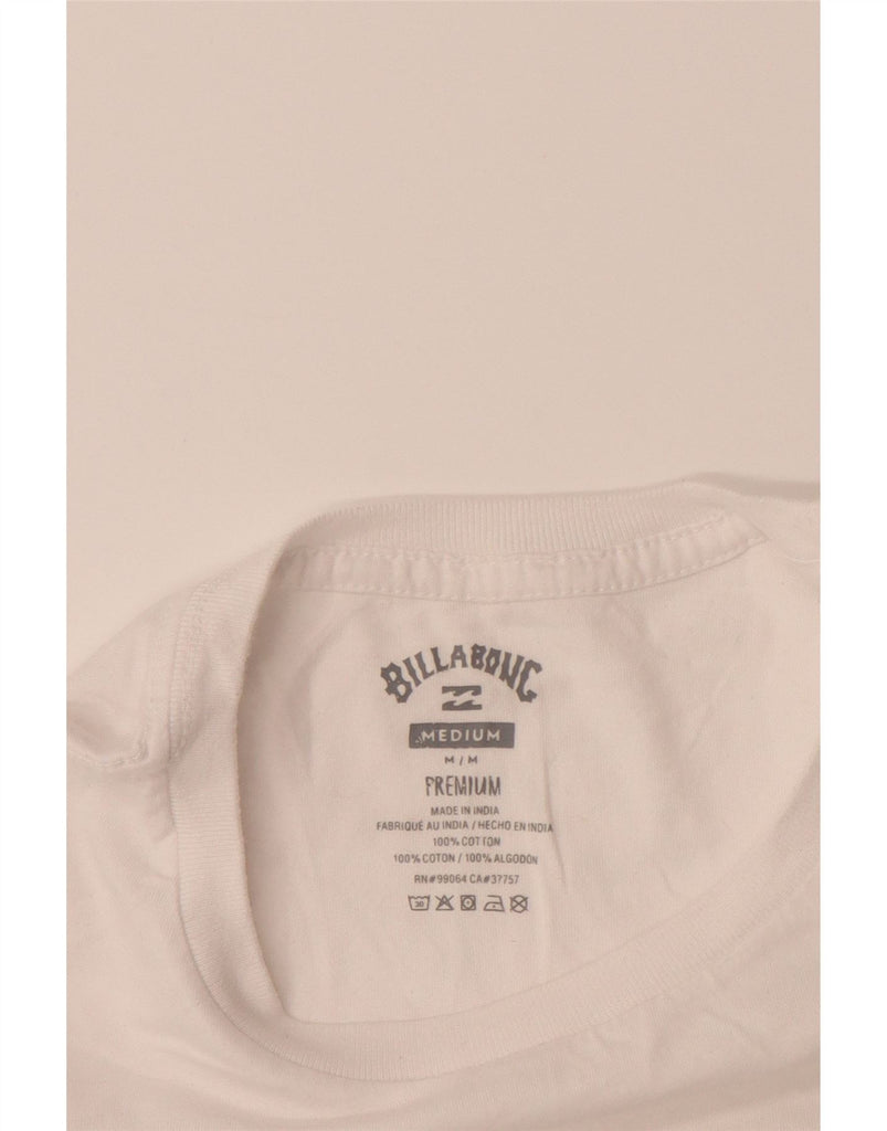 BILLABONG Mens Graphic T-Shirt Top Medium White Cotton Vintage Billabong and Second-Hand Billabong from Messina Hembry 