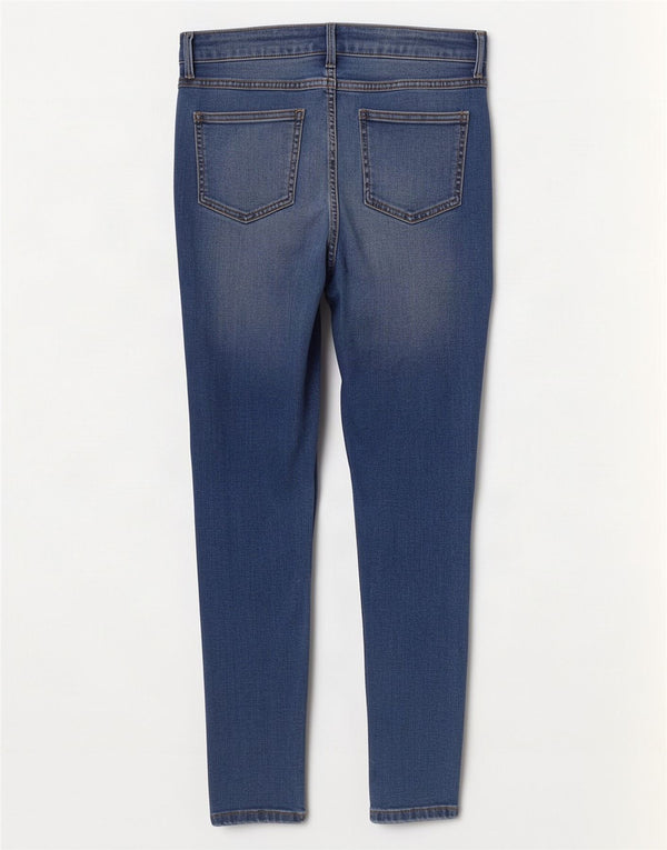 Calça jeans feminina Marks & Spencer UK 12 médio W30 L30 azul algodão