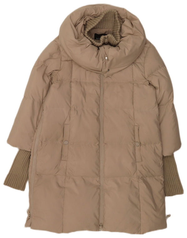Jaqueta acolchoada feminina Max & Co. UK 10 poliéster bege pequeno