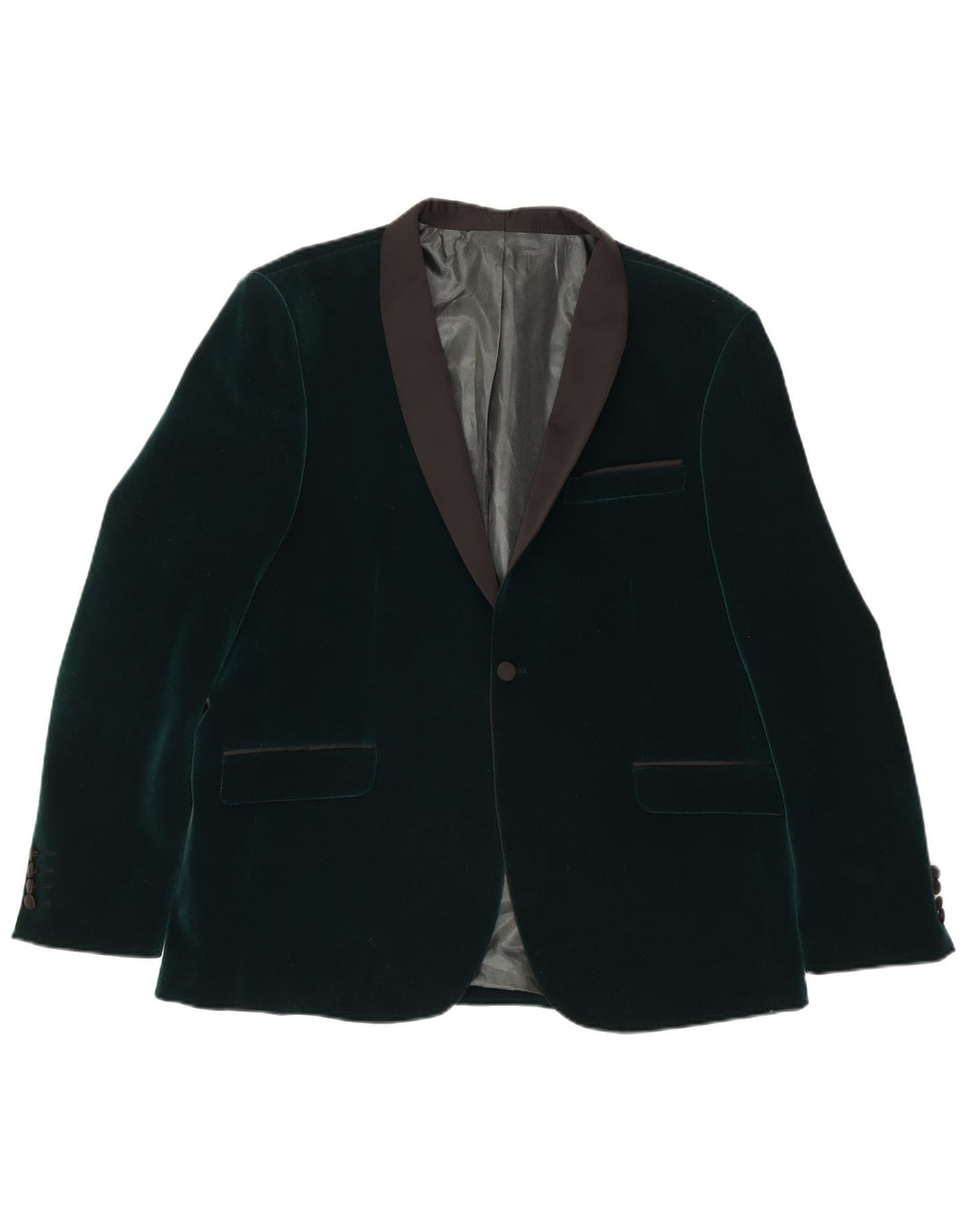 Jaqueta blazer masculina de veludo com 1 botão Jack Martin IT 48 poliéster verde médio