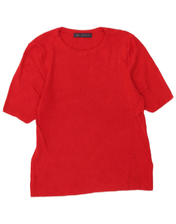 Camiseta feminina Marks & Spencer UK 16 grande viscose vermelha