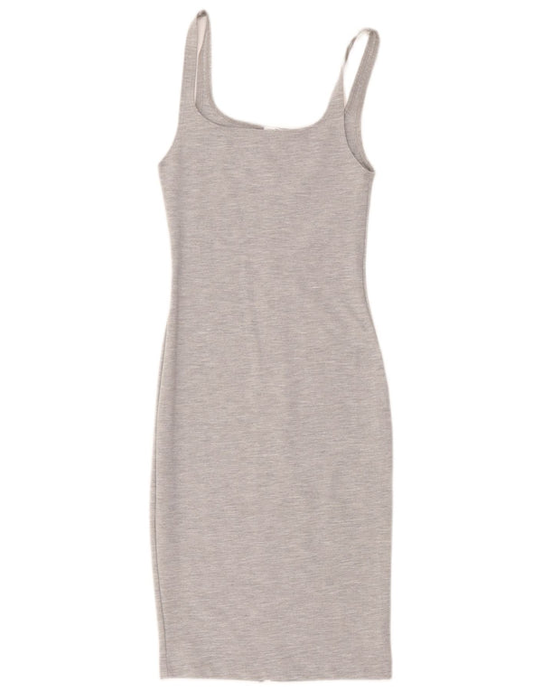 Zara Vestido feminino Trafaluc sem mangas Bodycon Reino Unido 8 pequeno cinza manchado