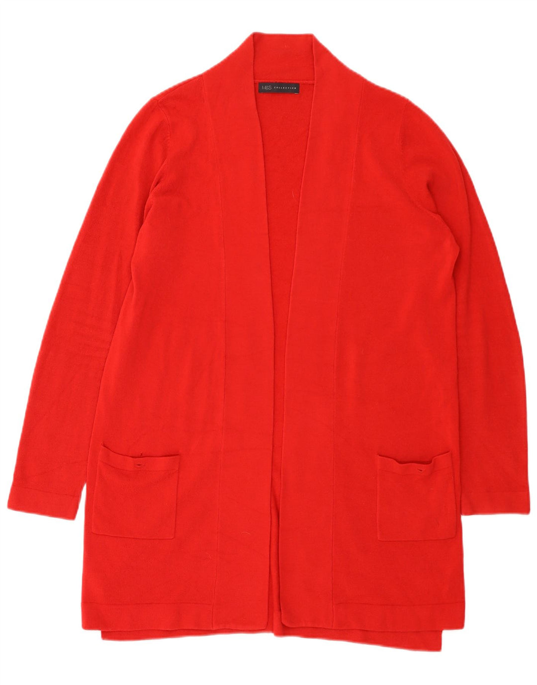 Marks & Spencer Suéter feminino Longline Open Cardigan Reino Unido 16 Grande Vermelho