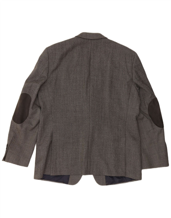 Jaqueta blazer masculina PIERRE CARDIN com 2 botões Reino Unido 40 grande lã virgem cinza