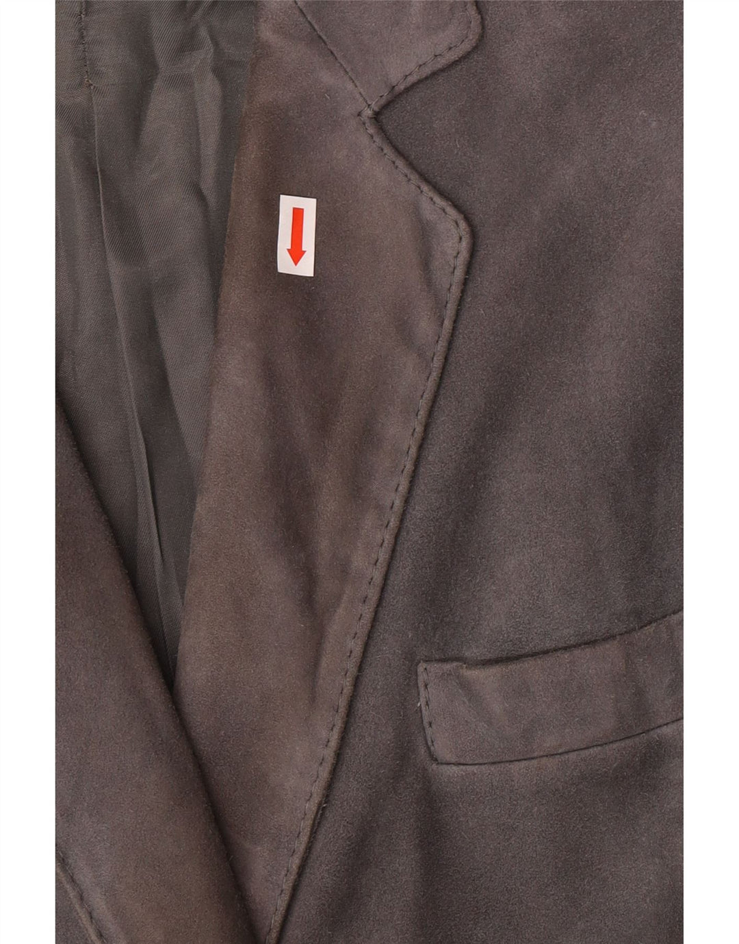 Jaqueta blazer feminina VINTAGE com peito duplo de camurça Reino Unido 14 cinza médio