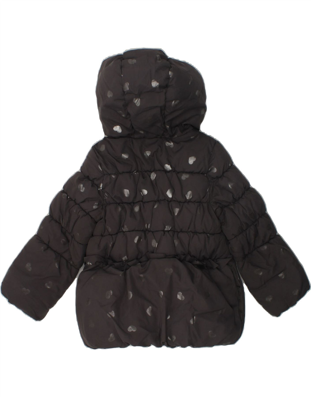 BENETTON Baby Girls Hooded Padded Coat 18-24 Months Black Polyester | Vintage Benetton | Thrift | Second-Hand Benetton | Used Clothing | Messina Hembry 