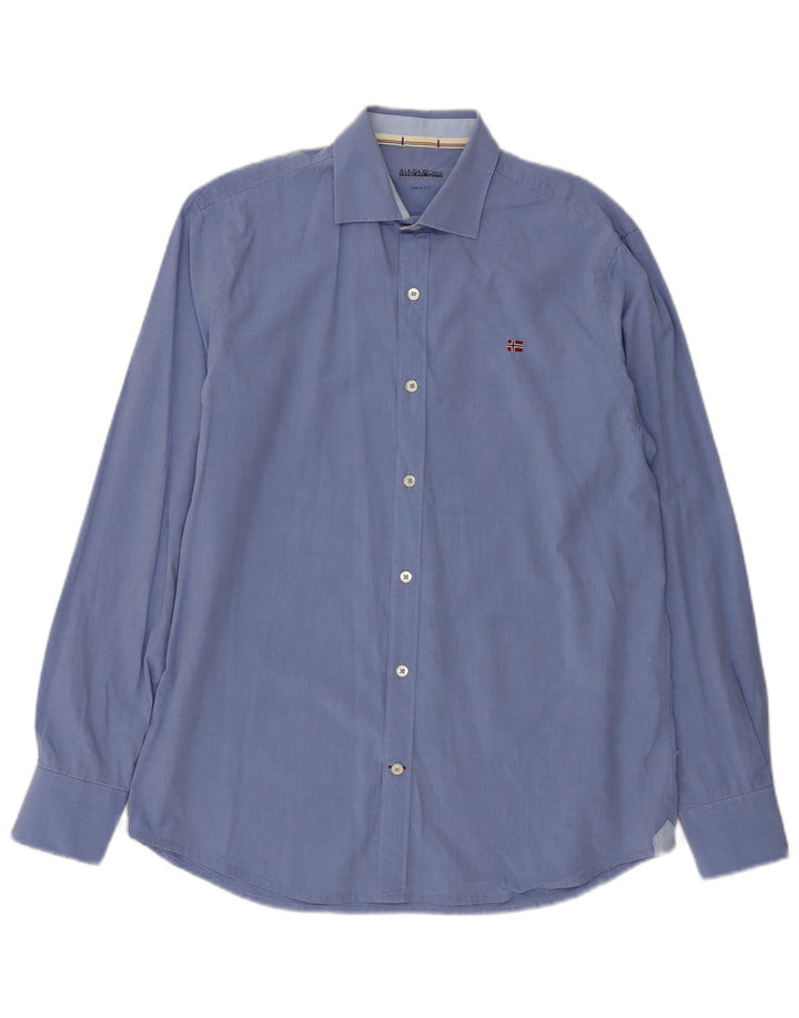 Camisa masculina Urban Fit Napapijri algodão azul médio