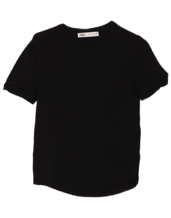 Camiseta feminina Zara UK 12 viscose preta média