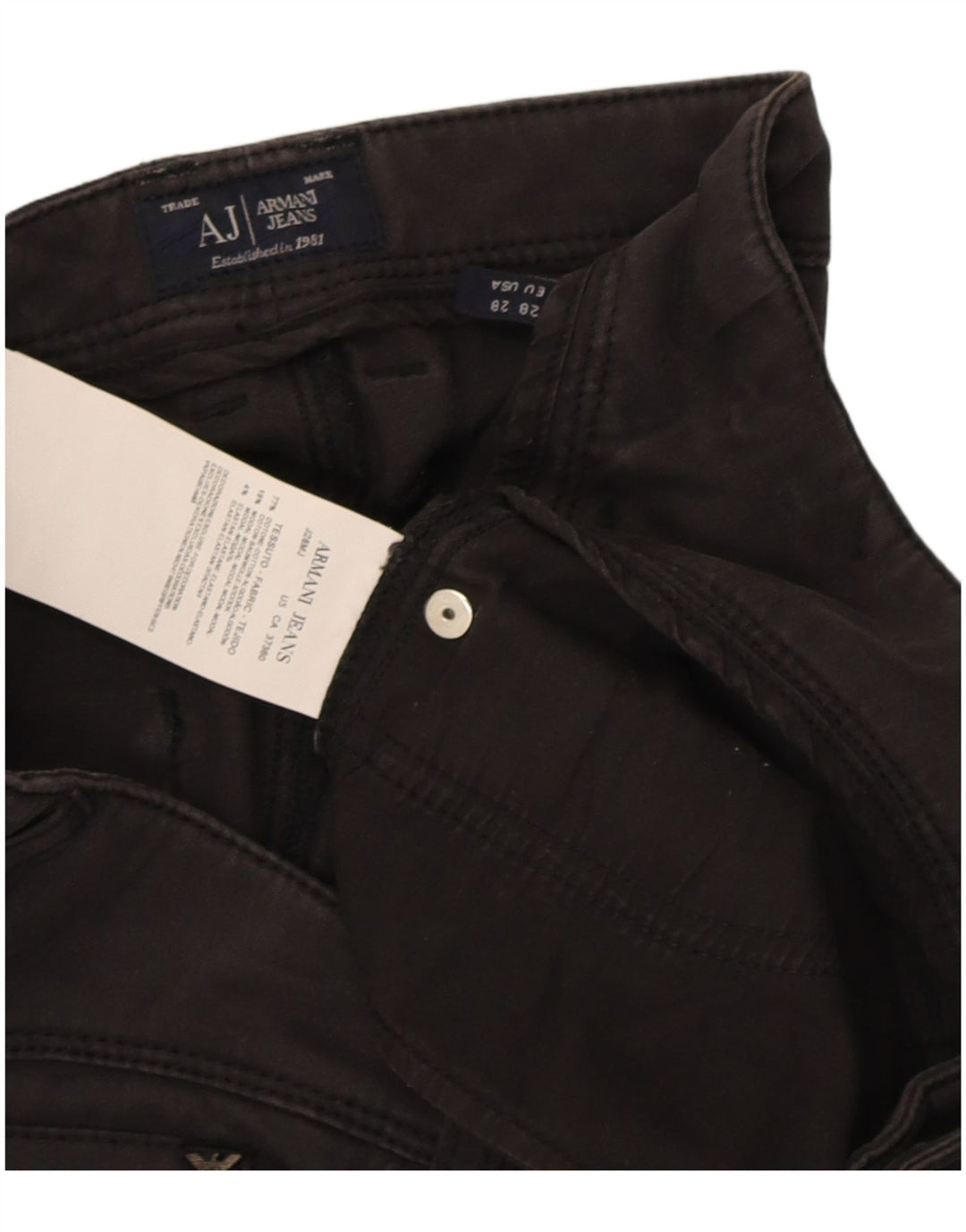 Calça Jeans Slim Feminina Armani W28 L28 Algodão Preto