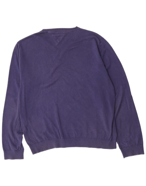 Suéter masculino Tommy Hilfiger com decote em V 2XL algodão azul marinho