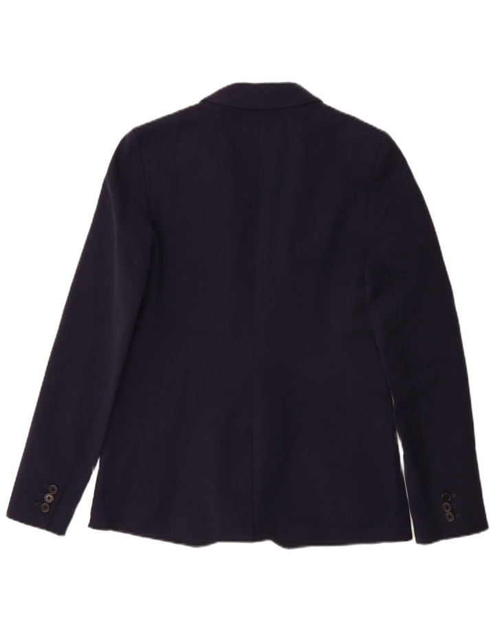 Jaqueta blazer feminina J. Crew com 1 botão EUA 4 pequeno algodão azul marinho