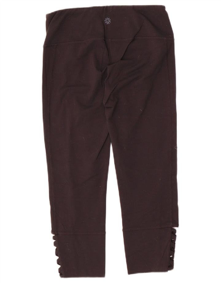 Leggings capri femininos ATHLETA Reino Unido 10 pequeno preto nylon