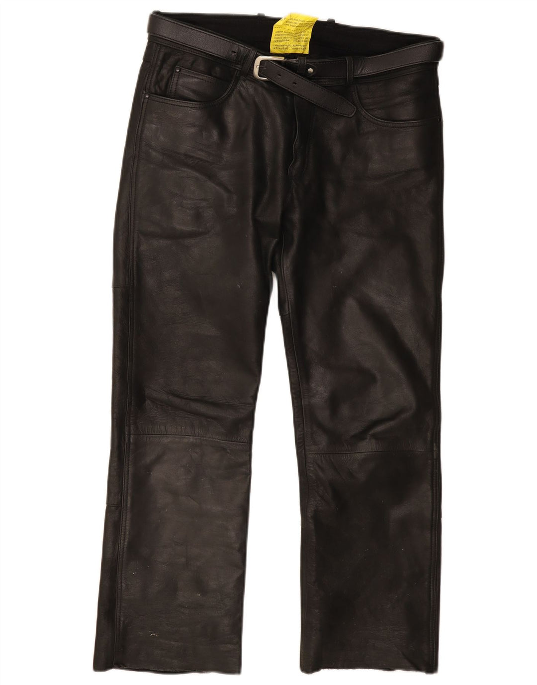 Calça masculina de couro reto Highway 1 IT 48 médio W32 L34 preta