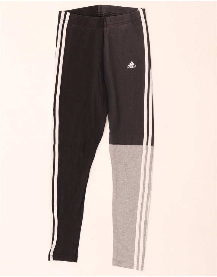 Leggings Adidas Femininas UK 8/10 Pequenas Pretas Colorblock