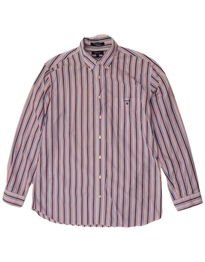 Camisa masculina Gant Regular Fit grande algodão listrado multicolorido