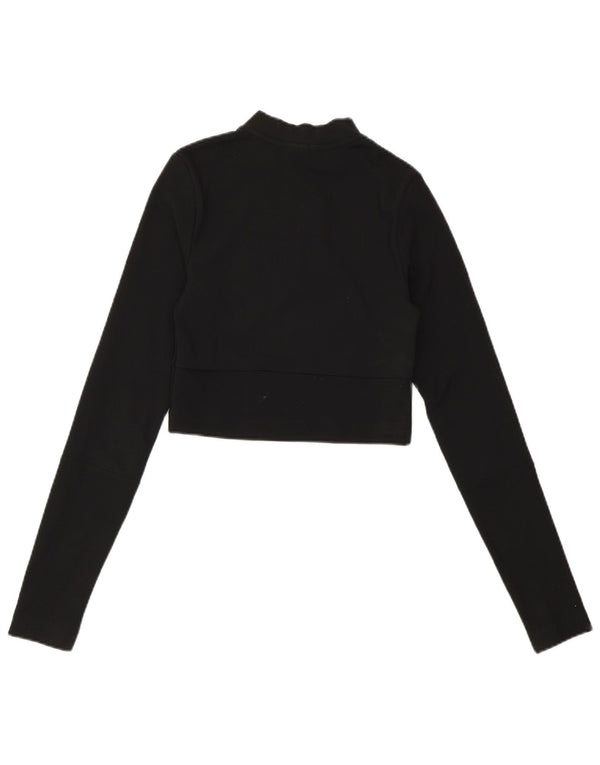 Moletom feminino NIKE com zíper e gola alta UK 4 XS preto poliéster