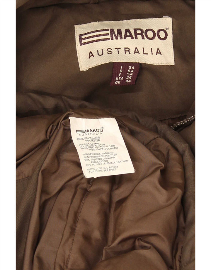 Jaqueta masculina acolchoada com capuz Emaroo Australia UK 44 2XL poliéster marrom