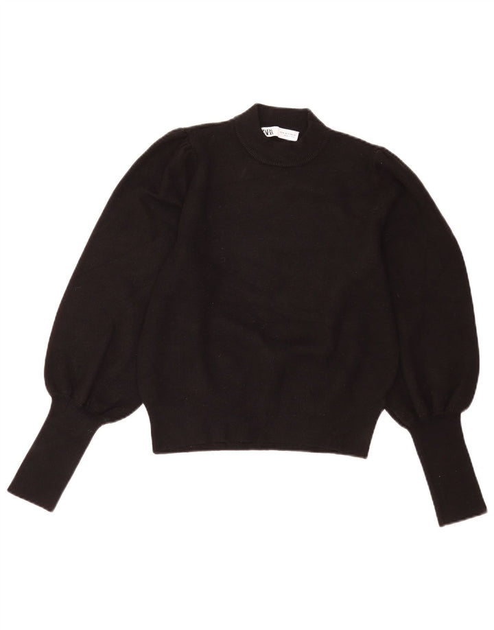 Suéter feminino Zara com gola tartaruga Reino Unido 12 médio preto