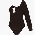 Macacão feminino de um ombro Zara UK 12 viscose preta média
