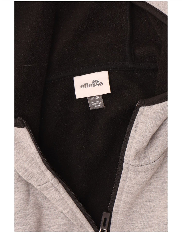 Ellesse Suéter masculino com capuz e zíper cinza médio