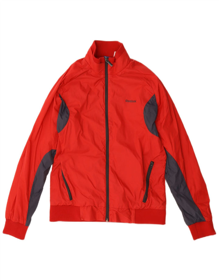Reebok Mens Tracksuit Top Jacket pequeno vermelho Colourblock poliamida