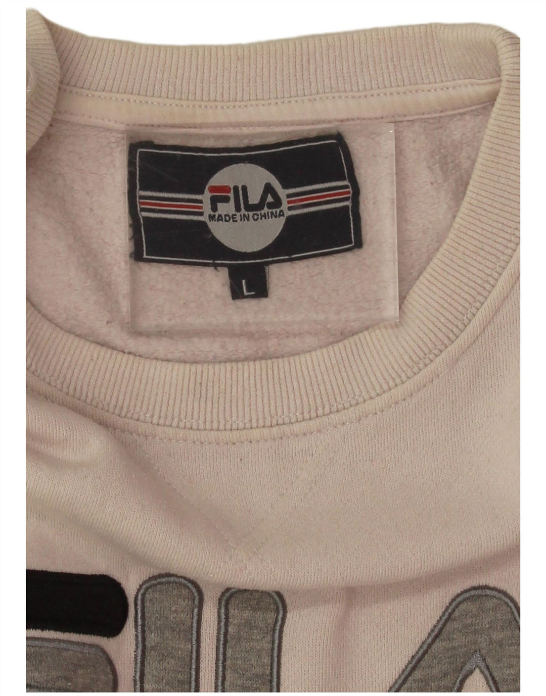 Fila moletom feminino oversized crop suéter UK 16 grande off white