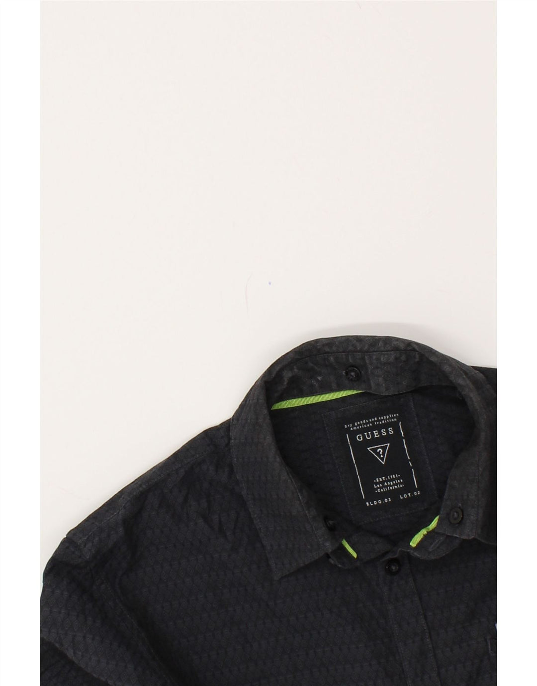 GUESS Mens Shirt Medium Navy Blue Argyle/Diamond Cotton | Vintage Guess | Thrift | Second-Hand Guess | Used Clothing | Messina Hembry 