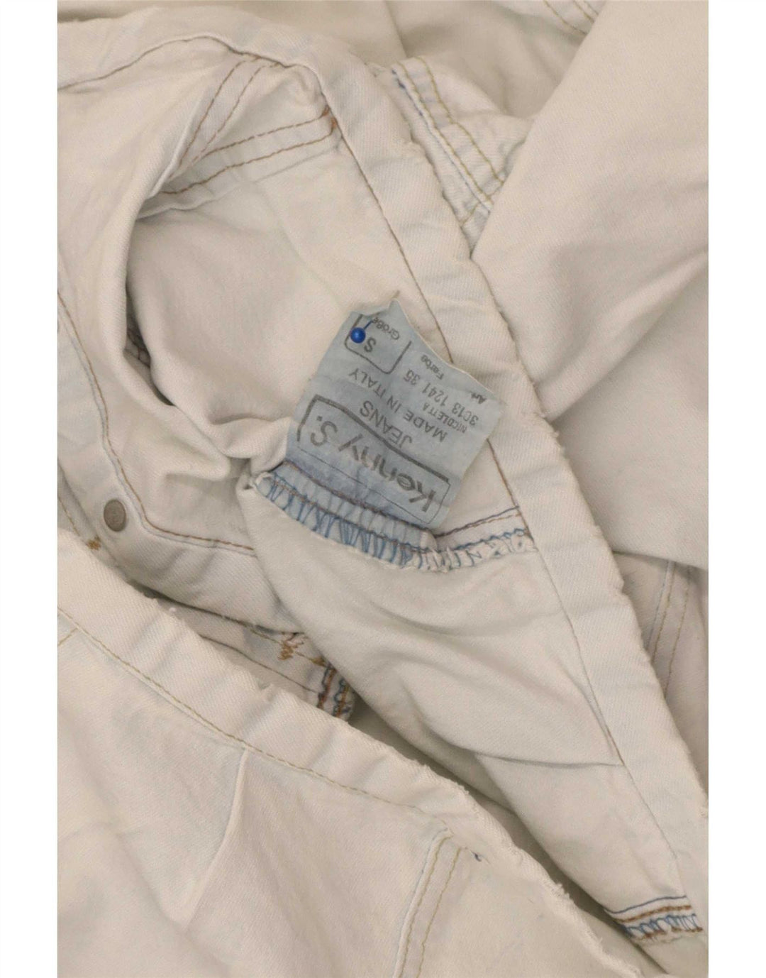 Jaqueta jeans feminina Kenny S Crop Oversized Reino Unido 10 algodão branco pequeno