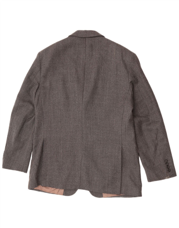 Jaqueta blazer masculina de 2 botões Marks & Spencer Reino Unido 40 cinza médio lã nova