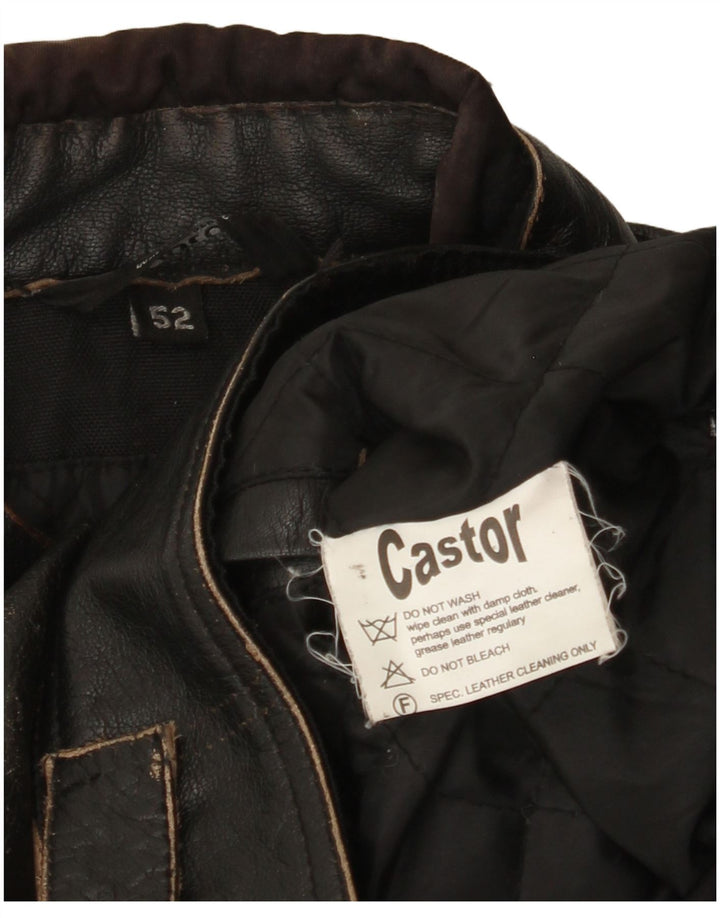 Jaqueta masculina vintage de couro Racer EU 52 XL couro preto