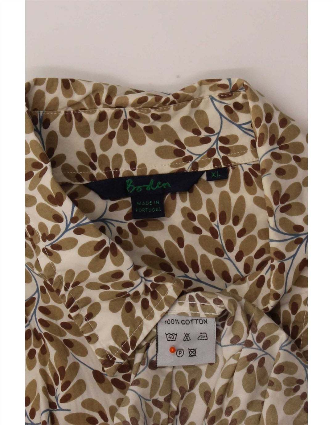 Camisa masculina Boden XL marrom floral algodão