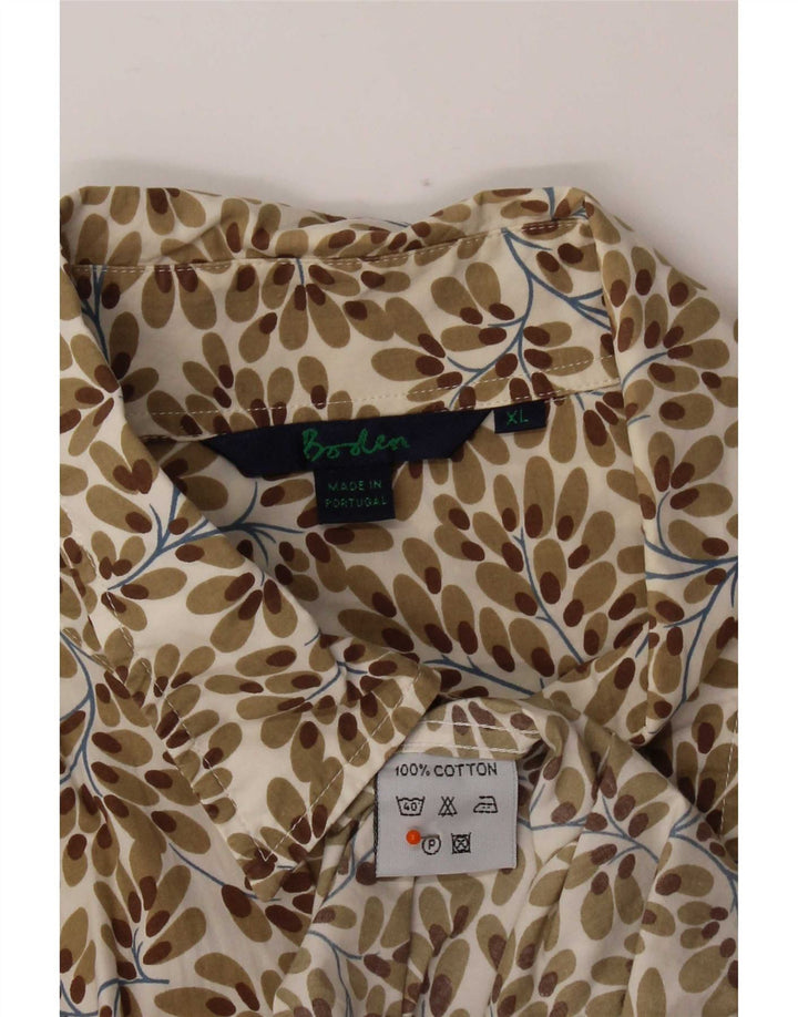 Camisa masculina Boden XL marrom floral algodão