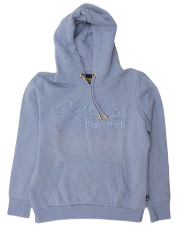 Suéter gráfico feminino Superdry com capuz UK 12 azul médio
