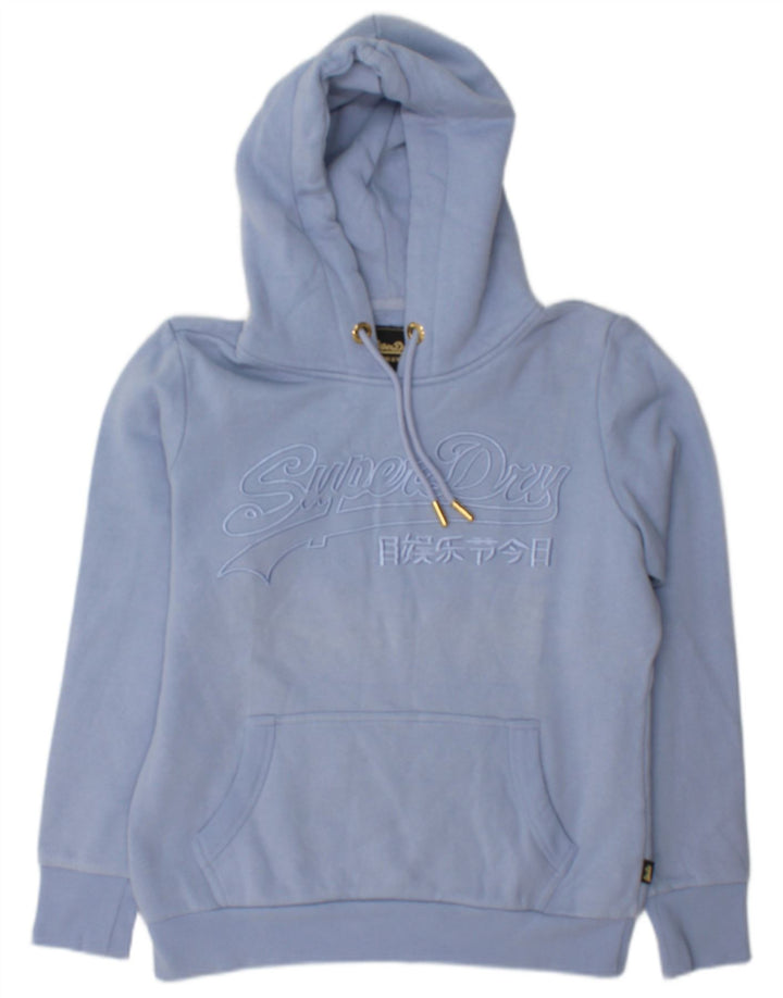 Suéter gráfico feminino Superdry com capuz UK 12 azul médio