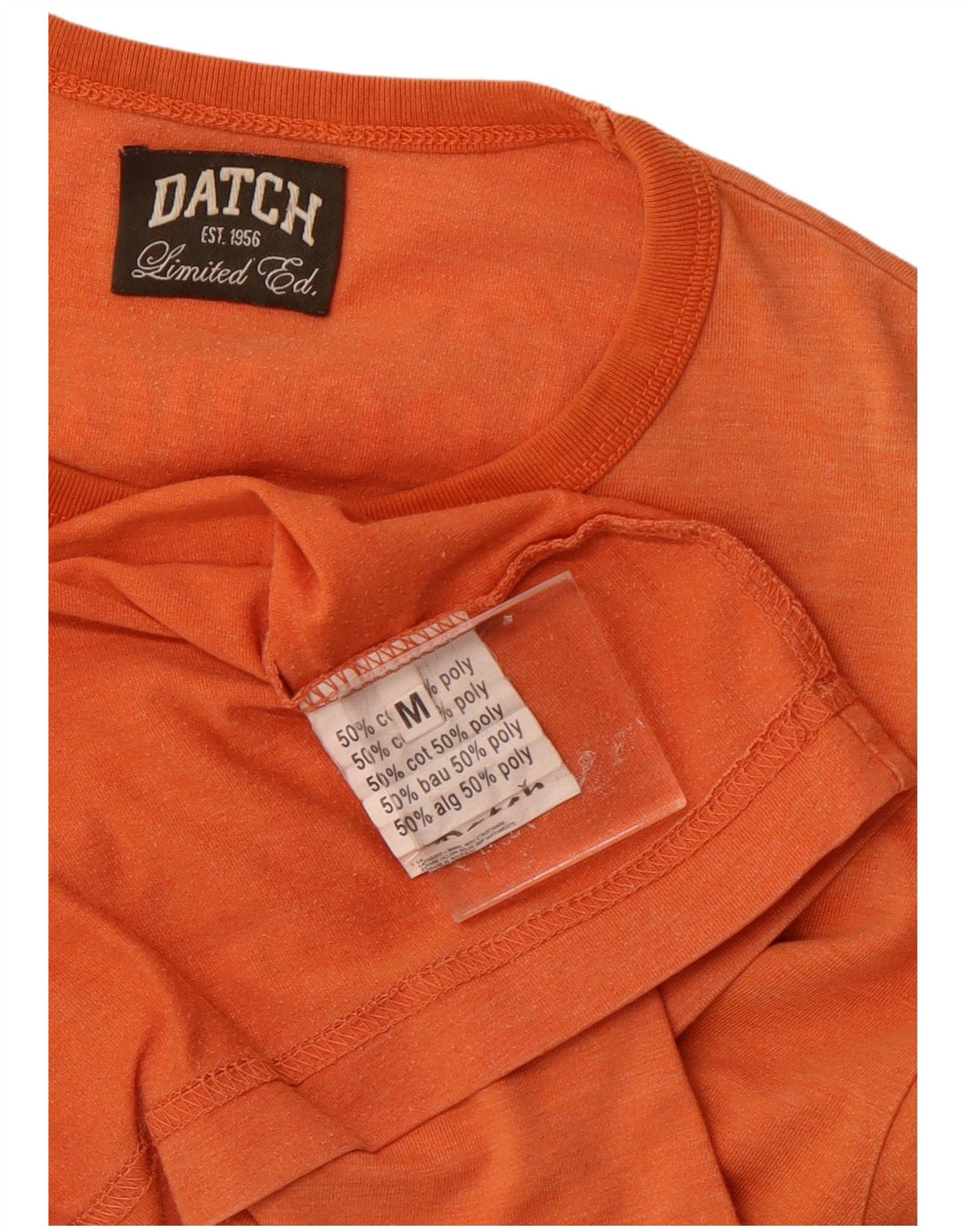 Camiseta masculina gráfica DATCH Top médio algodão laranja