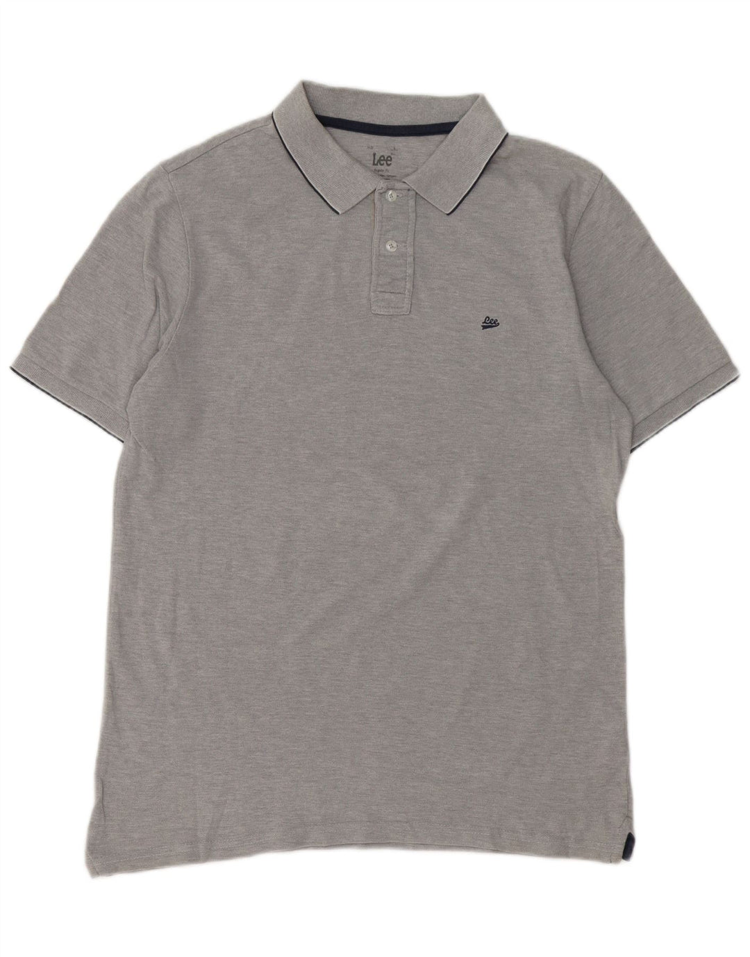 Camisa polo masculina LEE Regular Fit grande algodão cinza